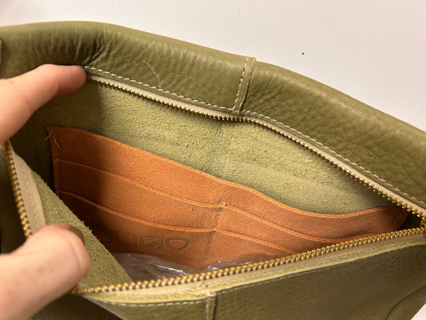 SALE! Front Zip Leather Clutch