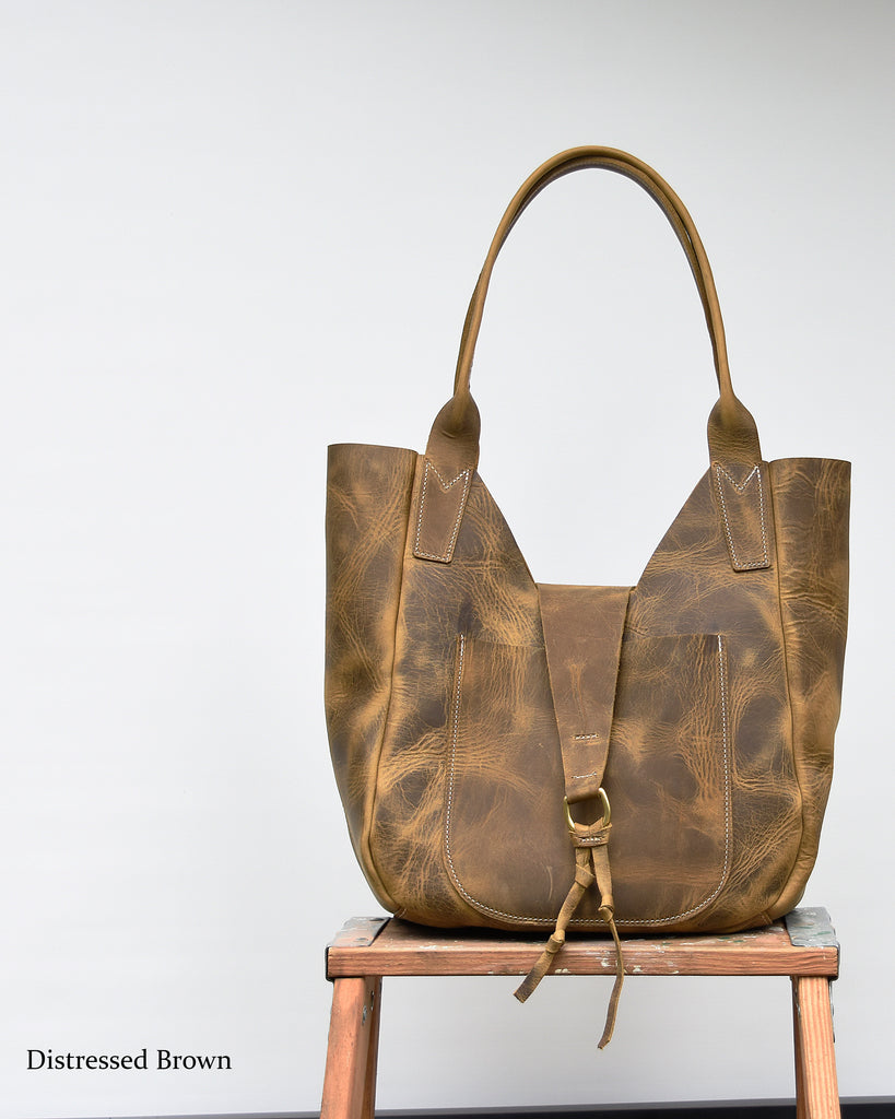 Lucy Leather Hobo Tote