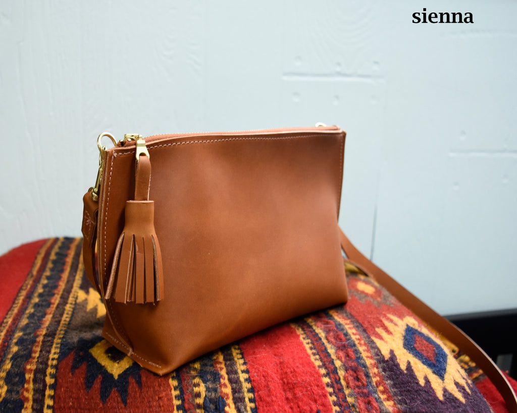 Everyday Leather Zip Cross-body / Leather Purse / Leather Crossbody Bag