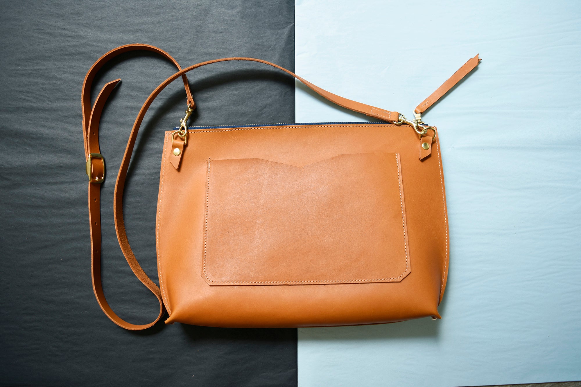 Leather crossbody bag with zipper Clearance