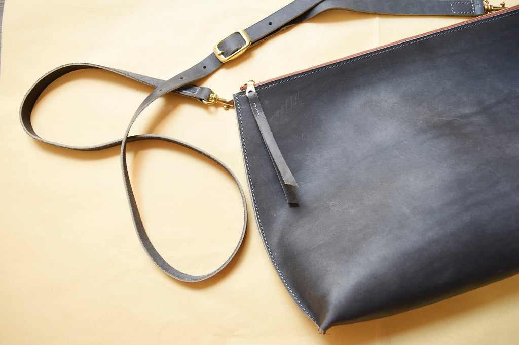 Large Everyday Zippered Crossbody, Genuine Leather Crossbody bag