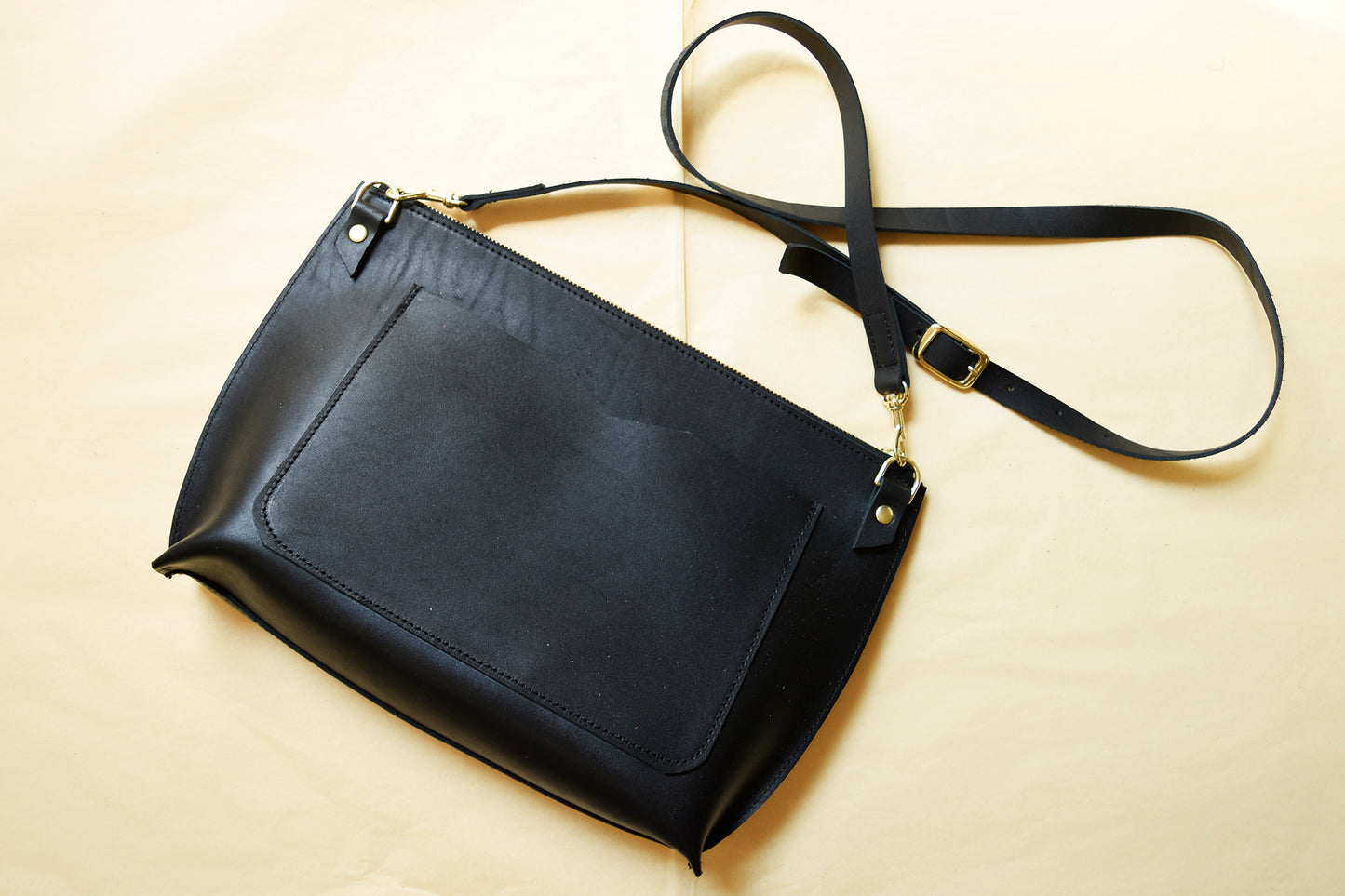 Large Everyday Zippered Crossbody, Genuine Leather Crossbody bag