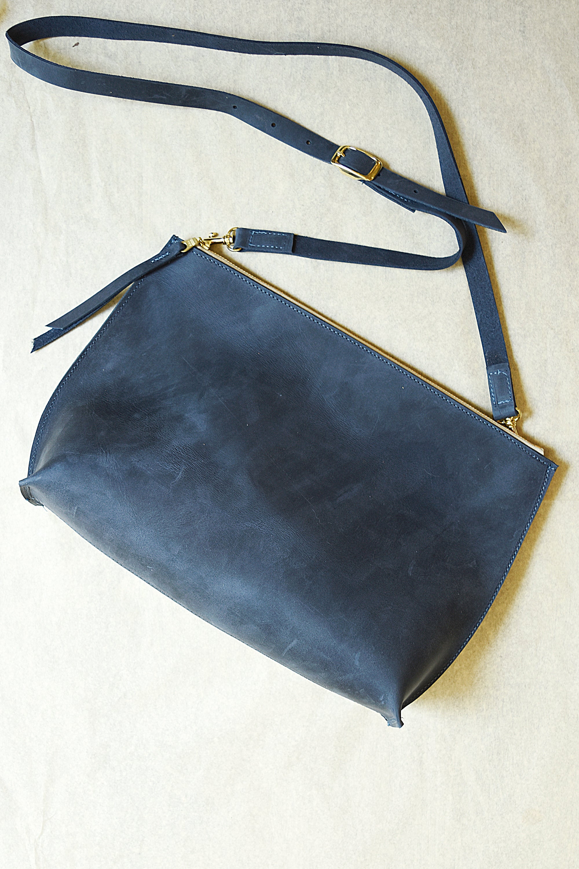 Genuine Leather Handbag with Crossbody Strap