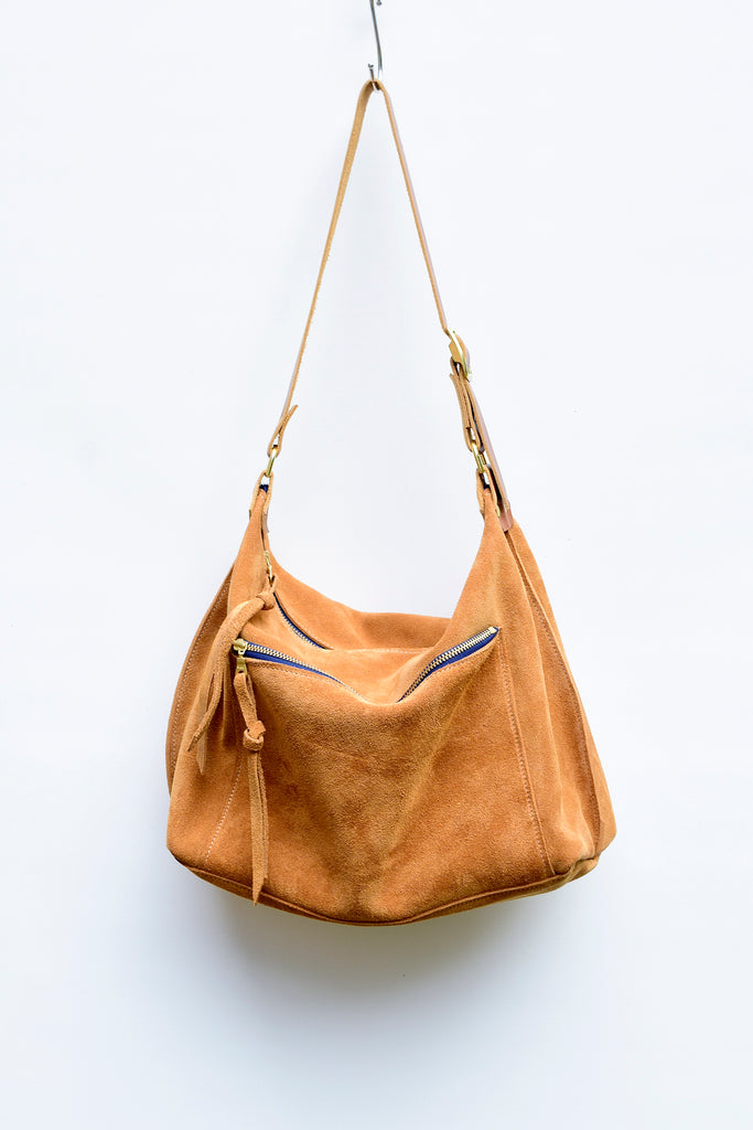 Zuri Suede Leather Hobo - Suede Shoulder Bag – BuboHandmade
