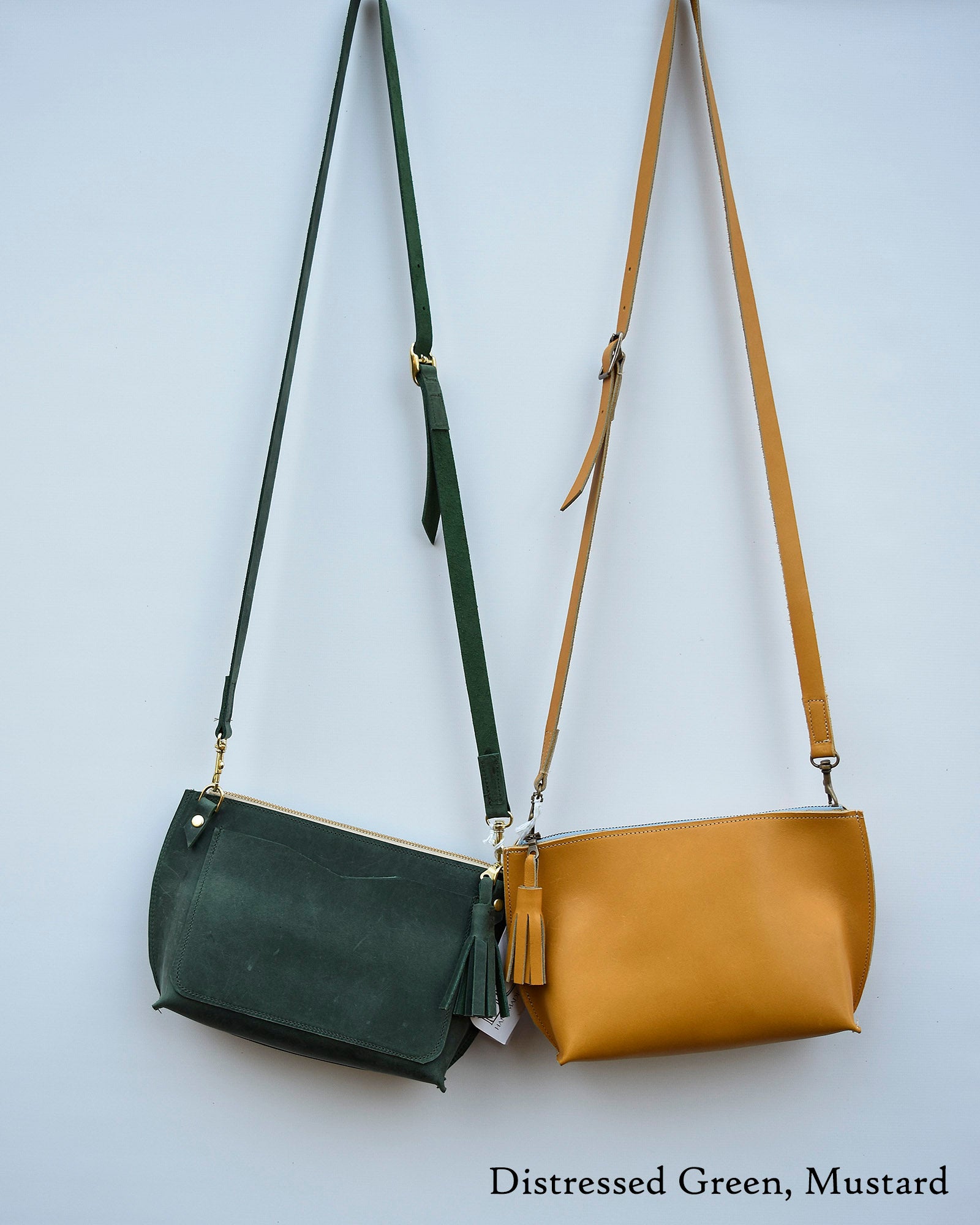 Handmade Leather Crossbody Day Bag With Zipper — Stitch & Rivet