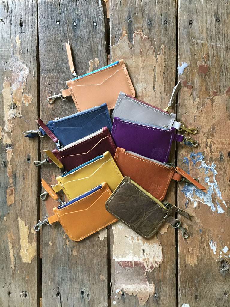 Handmade leather zip wallet
