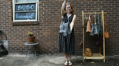 Abbie Leather Bucket Bag with Tassels