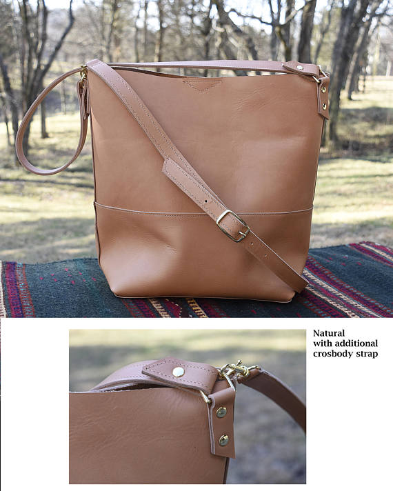 Leather HOBO Purse with shoulder and removable cross-body straps