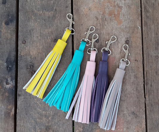 Leather Tassel Keychain Clip