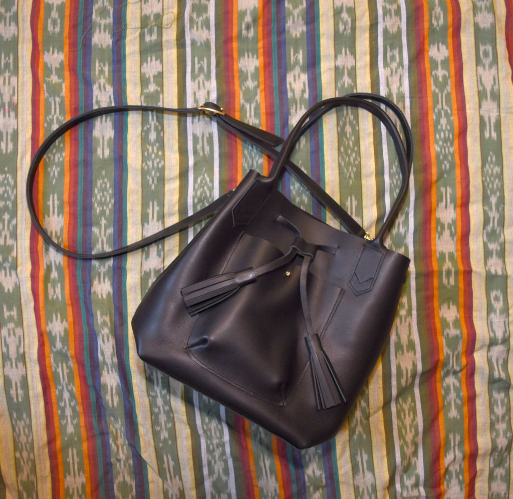 Frankie Tote - Leather Drawstring tote